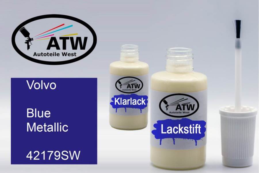 Volvo, Blue Metallic, 42179SW: 20ml Lackstift + 20ml Klarlack - Set, von ATW Autoteile West.